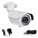 VideoSecu Built-in Effio CCD 700TVL Day Night Outdoor Zoom Bullet Security Camera 42 IR Infrared LEDs Varifocal Lens with Free Power Supply and Extension Cable A81