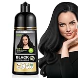 Instant Black Hair Color Shampoo for Gray Hair, IVNIL Natural Hair Dye Shampoo for Women & Man, 3-In