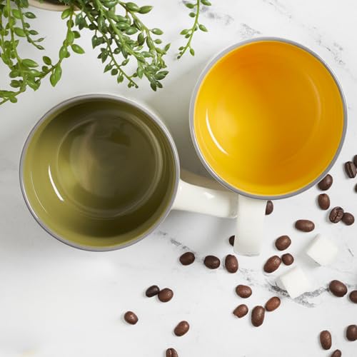 Set 2 Mugs de Cerámica Grandes Amarillo 15 oz miniatura 4