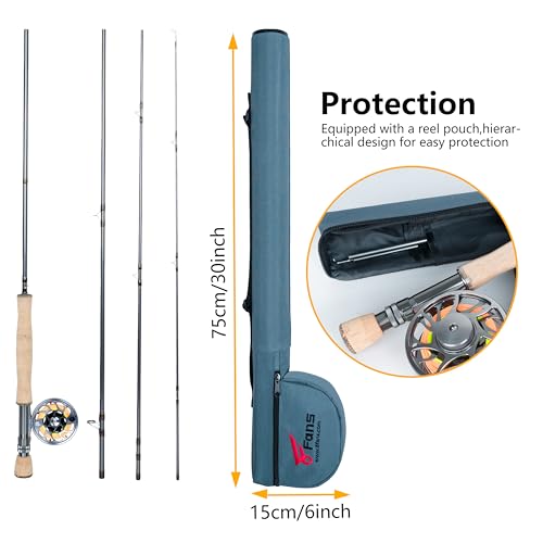 8 Fans Fly Fishing Rod and Reel Combos with 4-Sections Portable Fishing Rod and CNC-machined Aluminum Alloy Fly Reel,Fishing Complete Starter Package (9ft 7/8wt) by 8 Fans - Image 9