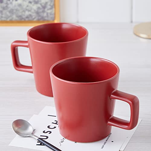 Image of Stone Lain Cleo Stoneware 32-Piece Modern Dinnerware Set, Plates and Bowls, Red, Service for 8, Microwave & Dishwasher Safe