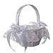 Produktbild Fliyeong Premium Qualität Satin Bowknot Spitze Blumenmädchen Korb Lagerung Hochzeitszeremonie Party Supply