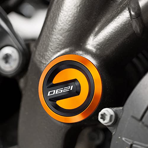 Für KTM 1290 Super Adventure 2015-2022 1290 Super Duke R 2014-2022 Rahmenloch-Abdeckkappen Stecker Dekorative Rahmenkappe Motorradzubehör (Orange & Schwarz)