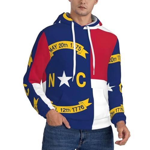 Sweat à capuche épais homme Caroline du Nord sweat-shirt d'hiver chaud