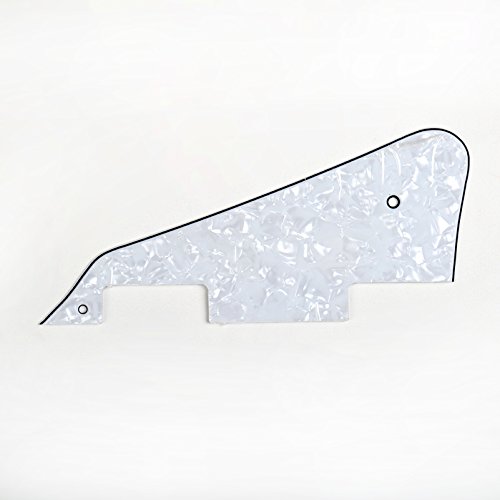 Musiclily Electric Guitar Pickguard Compatible with USA Les Paul Modern Style, 4Ply White Pearl
