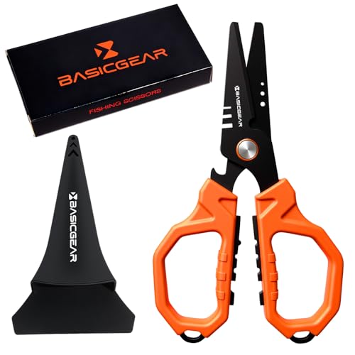 BasicGear Fishing Multi-Tool Scissors, 440A Stainless Steel - image 1