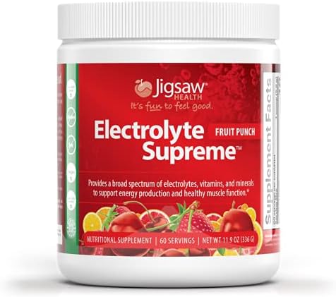 Jigsaw Health – Electrolyte Supreme – Broad Spectrum of Electrolytes + Trace Minerals – 60 Servings (Fruit Punch, 60 Servings Jar) Jigsaw Health – Electrolyte Supreme – Broad Spectrum of Electrolytes + Trace Minerals – 60 Servings (Fruit Punch, 60 Servings Jar)