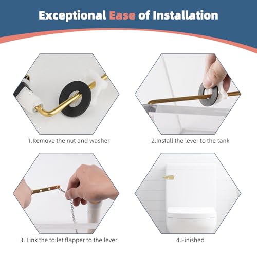 Palanca para cisterna iFealClear compatible con inodoros y tanques estándar 7