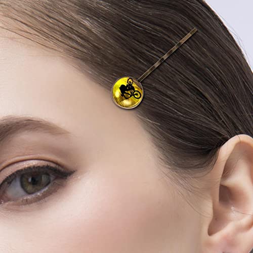 Épingles à cheveux décoratives dorées femme : lot de 4 pinces à rayures pour chignon chic
