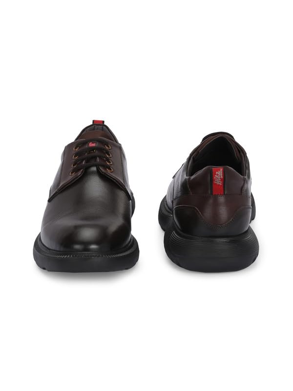 Image of HITZ Men's Brown Leather Casual Lace Up Shoes