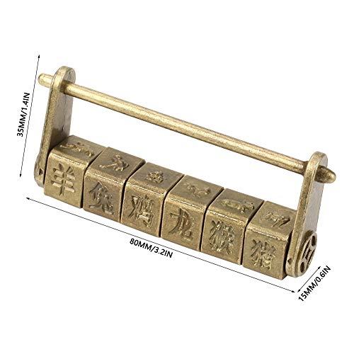 Image of Pad Locks With Code, Classical Chinese Bronze Escape Room Props Locker Combination Lock Padlock Combination Zinc for Decoration