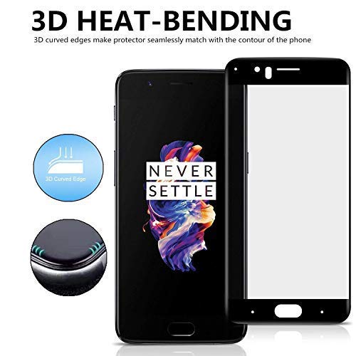 Image of DD SON Tempered Glass Screen Protector Compatible for OnePlus 5 (11D) with Edge to Edge Coverage and Easy Installation kit,Black
