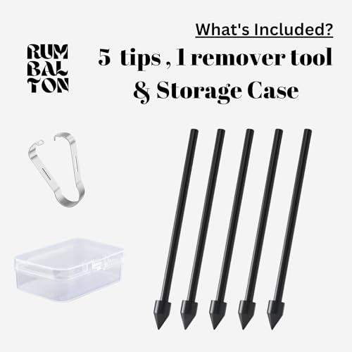 Image of 5pc Replacement Plastic Tips /Nibs for Galaxy Tab S Pen, Compatible with Tab /Mobile S24, S23, S22, S10, S9, S8, S7, S6 + / Lite /Ultra /FE Series (Black)