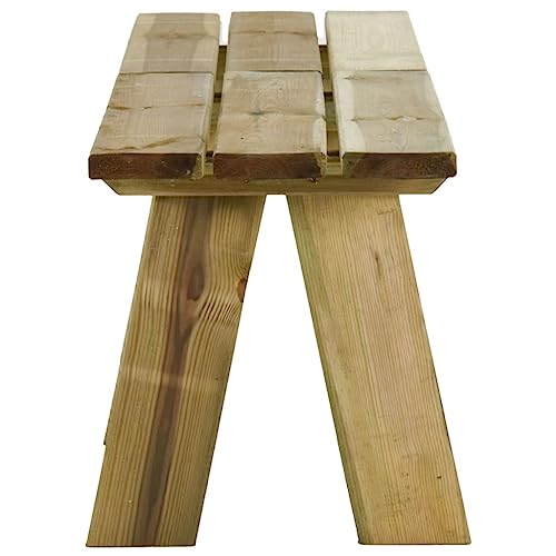 Banco de jardín de 220 cm en madera de pino verde con respaldo 5