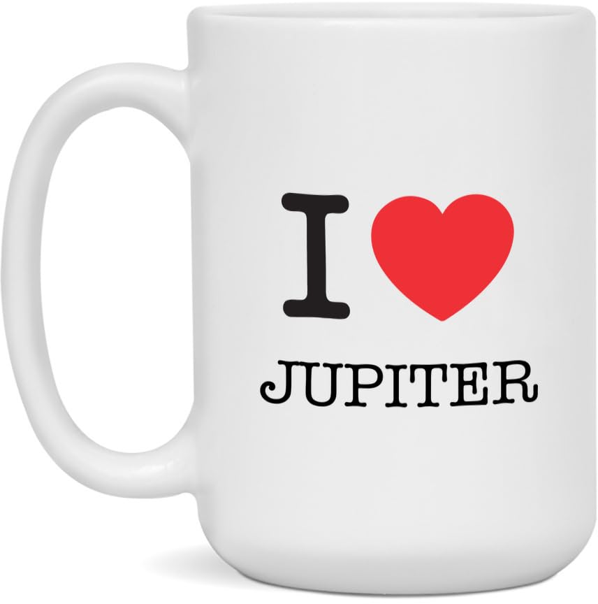 I Love Jupiter – Personalized Jupiter Gift - Jupiter Coffee Mug - 15oz White Ceramic Coffee Mug