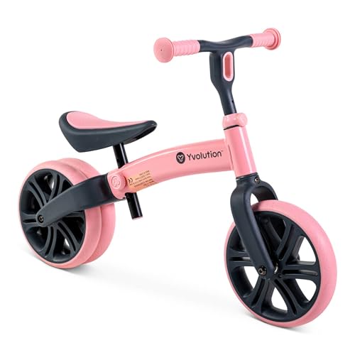 Yvolution 5024452 - Bicicletta Junior, colore rosa, manubrio e sedile regolabili più volte, ruote antiperforazione da 9 pollici, bicicletta flessibile per bambini a partire dai 18 mesi in su