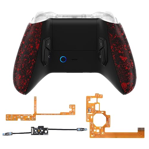 Grip rouge texturé Xbox One S X coque arrière 4 palettes eXtremeRate