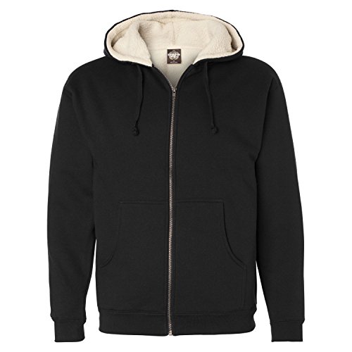 Independent Trading Co. Sherpa-Lined Full-Zip Hooded Sweatshirt S Black/ Natural