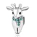 ABUN Christmas Stocking,Snowman,Santa Claus Charms 925 Sterling Silver Xmas Crystal Charms for Bracelet (Green Reindeer)