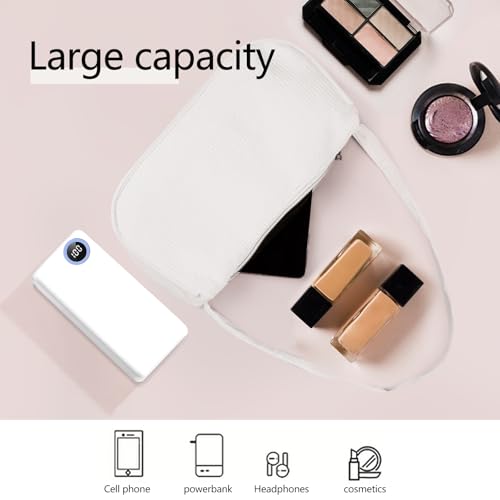 Small Shoulder Bag for Women, Corduroy Small Handbag Shoulder Handbag with Zipper, Stylish Womens Shoulder Purse (white)3