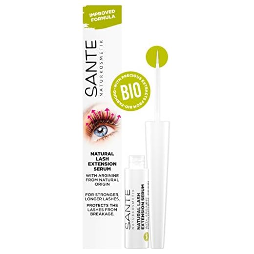 Naturligt bio ögonfransserum från SANTE naturkosmetik, Natural Lash Extension Serum, ögonfransbooster för förlängning och mer tillväxt, utan hormoner, vegan, 3,5 ml
