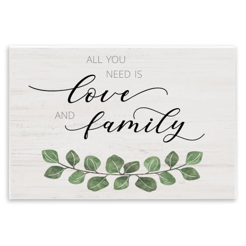 Stupell Industries Need Love and Family Inspirational Calligraphic Sign, Design by Natalie Carpentieri,Beige