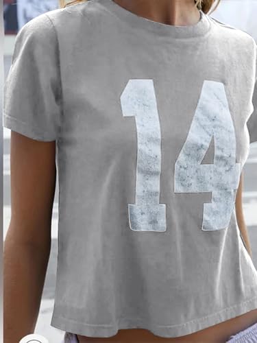 Image of SOLY HUX Girl's Number Graphic Tees Short Sleeve Y2k Tops Jersey Shirts | Crew Neck, Casual, Cute, Vintage, Summer