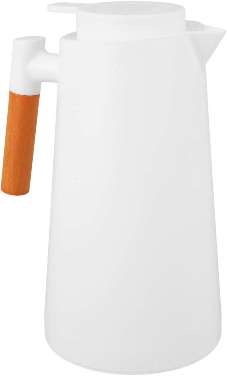 Yardwe 1L Thermal Pot Double Wall Vacuum Insulated Carafe with Wood Handle Small Insulated Carafe for Hot or Cold Drinks Keep Warm Bottle for Coffee Tea - Image 9