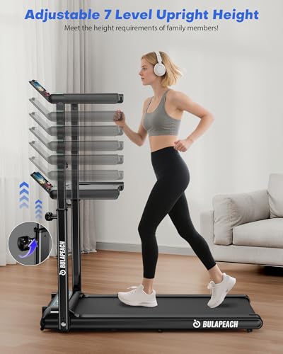 Walking Pad with Incline, 3 in 1 Under Desk Treadmill with Handle Bar Removable Desk Workstation & Device Holder, 3.5HP Foldable Treadmills with 300lbs Capacity for Home Office