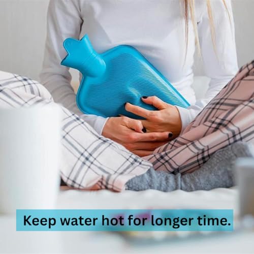 Image of ANTIL'S Hot Water Bag (2 Litre) - Non-Electric Rubber Heating Bag for Pain Relief, Period Cramps, Body Aches & Cold Therapy | Reusable Hot & Cold Water Bottle | Multicolor
