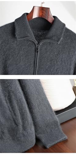 Men's Casual 100 Percent Cashmere Long Sleeve Zipped Cardigan Sweaters2