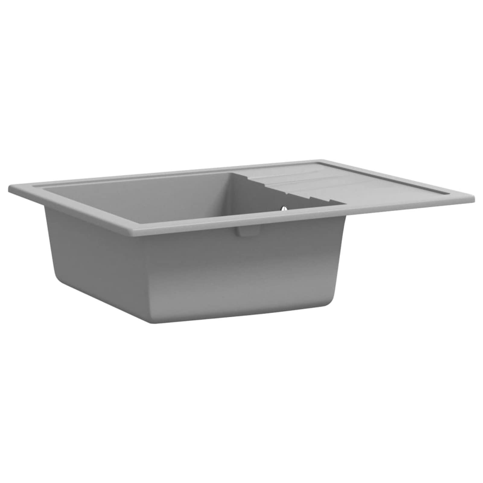 LAPOOH Fregadero de Cocina con rebosadero Ovalado Granito, Mueble Pila Lavadero, Pila Fregadero Cocina, Fregadero sobre Encimera, Fregadero Baño Encimera, Picas De Cocina, Gris