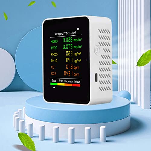 Air Quality Tester,SIUKE 6 in 1 PM2.5 PHCHO TVOC CO CO2 Multifunctional Air Quality Detector CO Carbon Dioxide Formaldehyde Monitor LCD Large Screen Display Portable Home Office Hotel Desktop Air Qua - Thumbnail 4