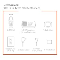 Gigaset E290A DUO - 2 Schnurlose Senioren DECT-Telefone mit Anrufbeantworter - große Tasten, Zielwahltasten für wichtige Nummern, Verstärker-Funktion für lautes Hören, schwarz [Deutsche Version] – Ansicht 6