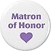 Matron of Honor Purple Heart 2.25â€ Large Pinback Button Pin Wedding Bridal Party
