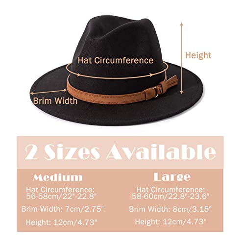 Image of Lisianthus Men & Women Vintage Wide Brim Fedora Hat | Classic Belt Buckle Decor, Adjustable Drawstring, Inner Breathable Sweatband, Timeless Style, Ideal for Travel & Daily
