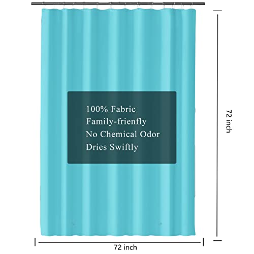 Image of LLSCL Sapphire Blue Fabric Shower Curtain Liner with Magnets, Waterproof Hotel Quality, 72 x 72 Machine Washable