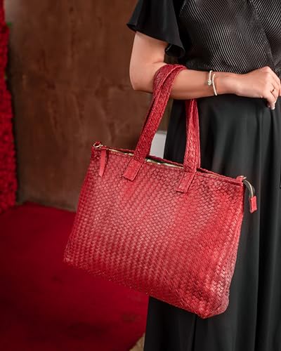 Image of Jild Hobo Style Woven Bag for Women - Soft Handmade Genuine Leather Work Tote Bag - Cross Body Womens Purse