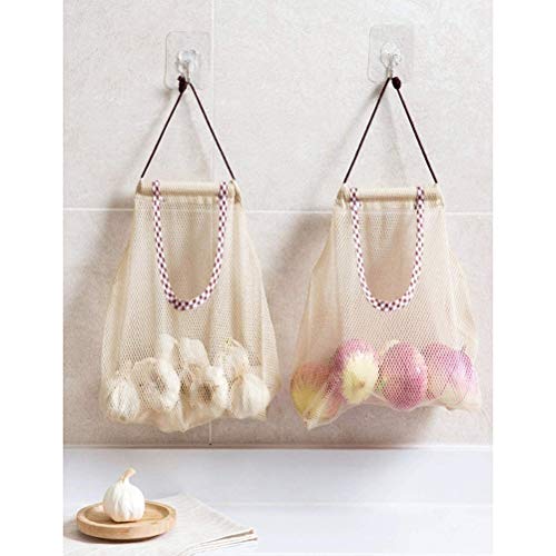 2pcs Hanging Mesh Bags Organizer for Kitchen Bathroom, Space Saver, Lightweight, Breathable, Easy to Carry, Wide Application (Assorted Color)