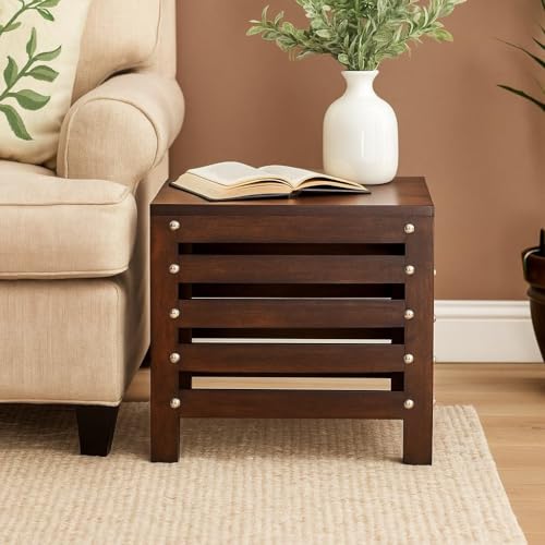 Image of Wooden Stool Table Solid Wood Best Used as Bedside Corner Footrest Foot Step Stool Tea Coffee Plants for Living Room Outdoor Furniture Pre-Assembled (Brown NEW)