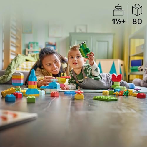 Image of LEGO DUPLO Classic Colorful Creative Box - Educational Building Toy for Open-Ended Play - 10479