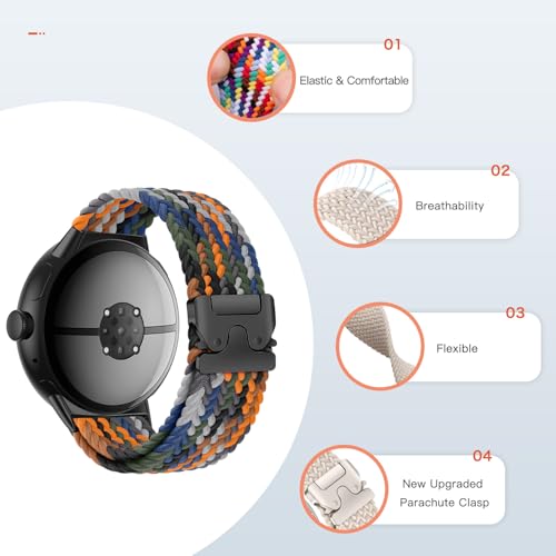 Correa trenzada nylon para Google Pixel Watch 4 45mm miniatura 2