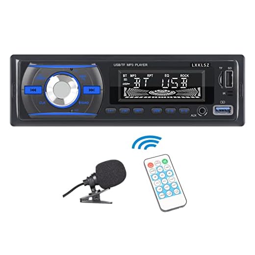LXKLSZ Radio de Coche Single DIN LCD Audio Radio Receptor con Bluetooth Reproductor de MP3 Manos Libres Llamadas Am / FM Radio Entrada AUX TF / USB Carga rápida