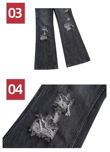 Damaged Hole Washed Baggy Jeans for Men and Women Streetwear Denim Trousers3