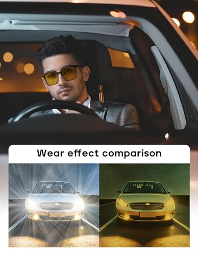 Image of ZanyLen Magnetic Clip On Sunglasses for Men /Women Polarized UV Protection Night Driving Sunglasses Square Blue Light Glasses