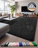 Ophanie Soft Fluffy Shaggy Rugs for Bedroom Living Room Dorm Nursery Home Decor Aesthetic,Color Charcoal,Size 5' x 8'
