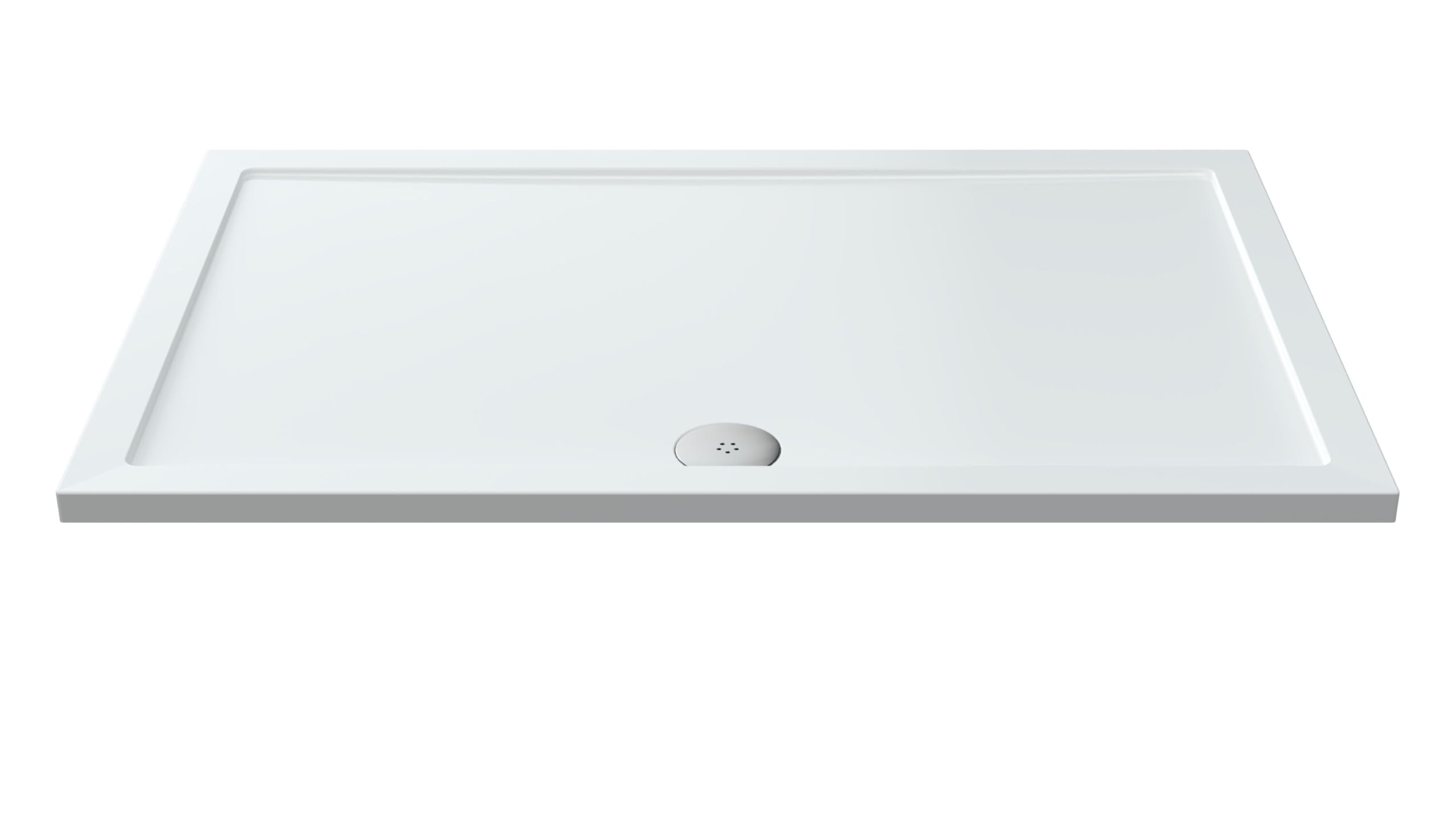 Balterley 1400 x 900 mm Rectangular Shower Tray, Slimline Shower Trays, Durable Stone Resin Base Trays for Bathroom Enclosure Cubicle, Central Waste Rectangular Tray for Wetroom Showers (White)