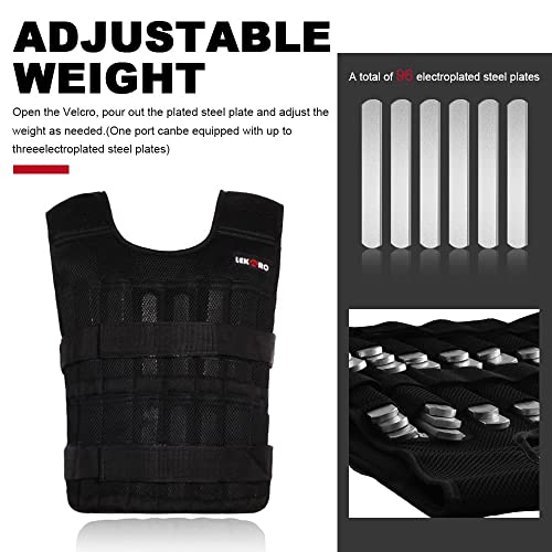 Adjustable Weighted Vest 44Lb Workout Weight Vest Training Fitness Weighted Jacket For Man Woman (Included 96 Steel Plates Weights) #TOP1