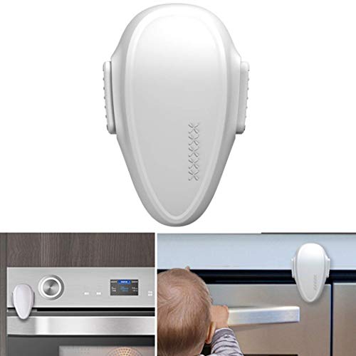 Oven Child Safety Lock, Set of 1, Heat-Resistant 3M Adhesive Lock for Kitchen Childproofing, Double Button Design, Stove Guard Security, Suitable for Washing Machine, Dishwasher and Microwave, White