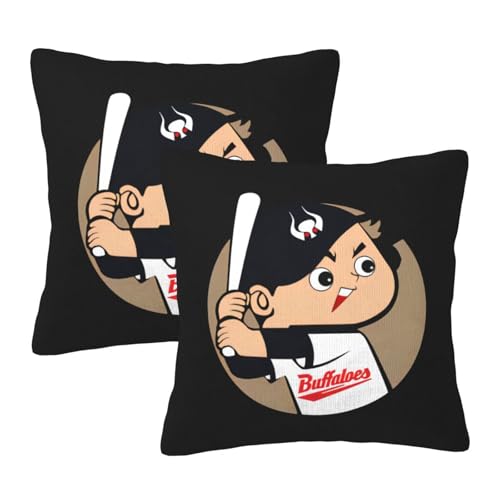 枕カバー オリックス・バファローズ カープ坊や クッションカバー 2枚セット 座布団カバー まくらカバー おしゃれ 可愛い ソファ背当て 抱き枕 インテリア飾り オフィス 部屋飾り 四季通用 55X55cm